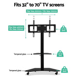 NNEDSZ Floor TV Stand Brakcket Mount Swivel Height Adjustable 32 to 70 Inch Black