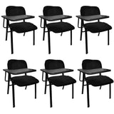 NNECN Lecture Chair with Table Top for Classroom Lecture Training Conference (Set of 6-Black)