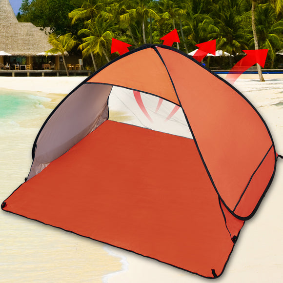 NNEDPE Pop Up Portable Beach Tent Sun Shade Shelter Orange
