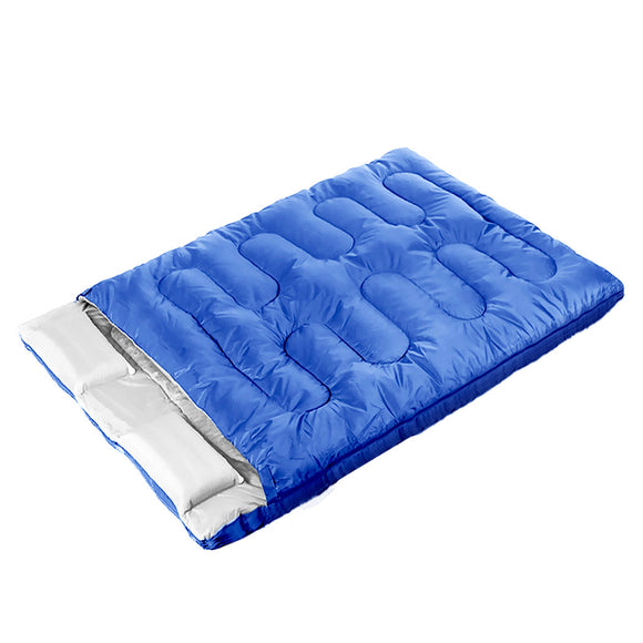 NNEIDS Sleeping Bag Double Bags Outdoor Camping Thermal 0℃-18℃ Hiking Blue