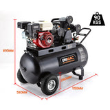 NNEMB 115PSI 120L 8HP Industrial Petrol Powered Air Compressor