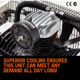 NNEMB 115PSI 120L 8HP Industrial Petrol Powered Air Compressor