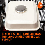 NNEMB 115PSI 120L 8HP Industrial Petrol Powered Air Compressor