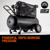 NNEMB 115PSI 120L 8HP Industrial Petrol Powered Air Compressor