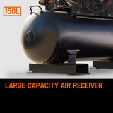 NNEMB 115PSI 150L 7.5kW Industrial 3 Phase Electric Air Compressor
