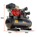 NNEMB 115PSI 150L 18HP Industrial Petrol Powered Air Compressor with Electric Key Start