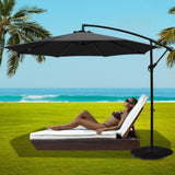 NNEDSZ 3M Umbrella with 48x48cm Base Outdoor Umbrellas Cantilever Sun Beach Garden Patio Black