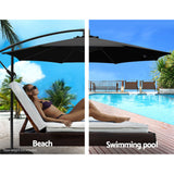 NNEDSZ 3M Cantilevered Outdoor Umbrella - Black