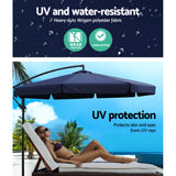 NNEDSZ 3M Umbrella with 48x48cm Base Outdoor Umbrellas Cantilever Sun Beach UV Navy