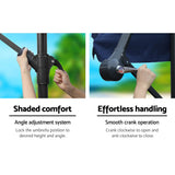 NNEDSZ 3M Umbrella with 48x48cm Base Outdoor Umbrellas Cantilever Sun Beach UV Navy