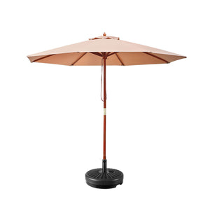 NNEDSZ 2.7M Umbrella with Base Outdoor Pole Umbrellas Garden Stand Deck Beige