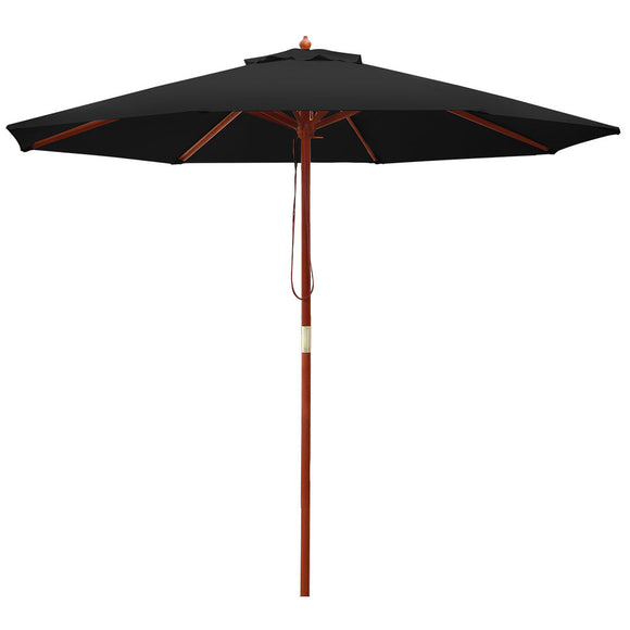 NNEDSZ 2.7M Outdoor Pole Umbrella Cantilever Stand Garden Umbrellas Patio Black