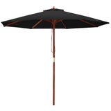 NNEDSZ 2.7M Outdoor Pole Umbrella Cantilever Stand Garden Umbrellas Patio Black