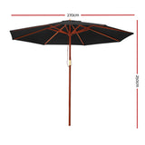 NNEDSZ 2.7M Outdoor Pole Umbrella Cantilever Stand Garden Umbrellas Patio Black