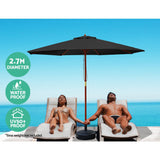 NNEDSZ 2.7M Outdoor Pole Umbrella Cantilever Stand Garden Umbrellas Patio Black