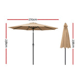 NNEDSZ Outdoor Umbrella Umbrellas Beach Pole Garden Tilt Sun Patio UV 2.7m