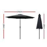 NNEDSZ Outdoor Umbrella Umbrellas Beach Garden Tilt Sun Patio Deck Pole 2.7m