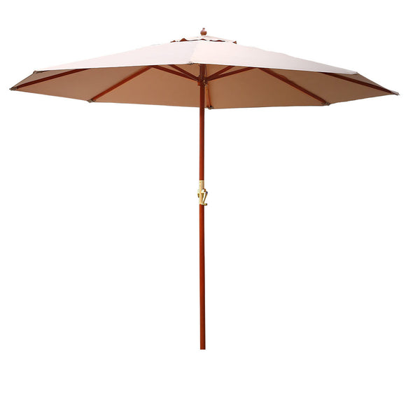 NNEDSZ 3M Outdoor Pole Umbrella Cantilever Stand Garden Umbrellas Patio Beige
