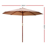 NNEDSZ 3M Outdoor Pole Umbrella Cantilever Stand Garden Umbrellas Patio Beige