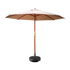 NNEDSZ Outdoor Umbrella Pole Umbrellas 3M with Base Garden Stand Deck Beige