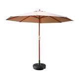 NNEDSZ Outdoor Umbrella Pole Umbrellas 3M with Base Garden Stand Deck Beige