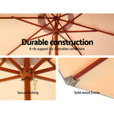 NNEDSZ Outdoor Umbrella Pole Umbrellas 3M with Base Garden Stand Deck Beige