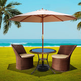 NNEDSZ Outdoor Umbrella Pole Umbrellas 3M with Base Garden Stand Deck Beige