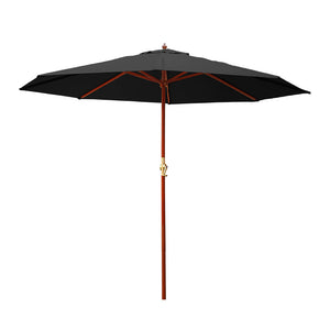 NNEDSZ 3M Outdoor Pole Umbrella Cantilever Stand Garden Umbrellas Patio Black