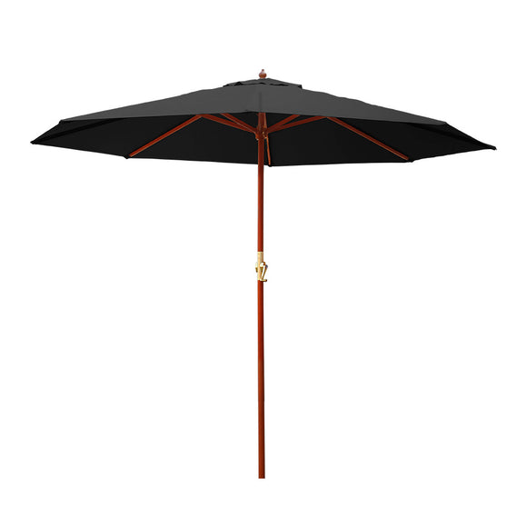 NNEDSZ 3M Outdoor Pole Umbrella Cantilever Stand Garden Umbrellas Patio Black