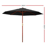 NNEDSZ 3M Outdoor Pole Umbrella Cantilever Stand Garden Umbrellas Patio Black