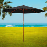 NNEDSZ 3M Outdoor Pole Umbrella Cantilever Stand Garden Umbrellas Patio Black