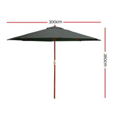 NNEDSZ Umbrella Outdoor Pole Umbrellas Stand Sun Beach Garden Deck Charcoal 3M