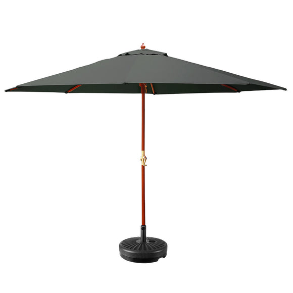 NNEDSZ Outdoor Umbrella Pole Umbrellas 3M W/ Base Garden Stand Deck Charcoal