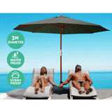 NNEDSZ Outdoor Umbrella Pole Umbrellas 3M W/ Base Garden Stand Deck Charcoal