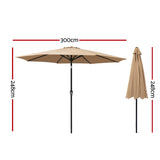 NNEDSZ Outdoor Umbrella 3m Umbrellas Beach Garden Tilt Sun Patio Deck Pole UV