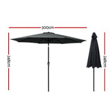 NNEDSZ Outdoor Umbrella 3m Umbrellas Garden Beach Tilt Sun Patio Deck Pole UV