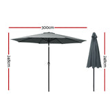 NNEDSZ Outdoor Umbrella 3m Umbrellas Garden Beach Tilt Sun Patio Deck Shelter