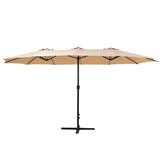 NNEDSZ Outdoor Umbrella Twin Umbrella Beach Stand Base Garden Sun Shade 4.57m
