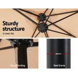 NNEDSZ Outdoor Umbrella Twin Umbrella Beach Stand Base Garden Sun Shade 4.57m
