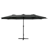 NNEDSZ Outdoor Umbrella Twin Umbrellas Beach Garden Stand Base Sun Shade 4.57m