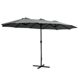 NNEDSZ Outdoor Umbrella Twin Umbrellas Beach Stand Garden Base Sun Patio 4.57m