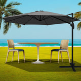 NNEDSZ 3M Roma Outdoor Furniture Garden Umbrella 360 Degree Charcoal