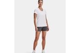 NNEKG Under Armour Womens Tech Short Sleeve V Neck Solid Tee (White Metallic Silver Size XL)