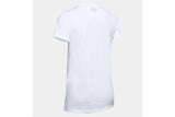 NNEKG Under Armour Womens Tech Short Sleeve V Neck Solid Tee (White Metallic Silver Size XL)