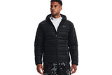 NNEKG Under Armour Mens Armour Down Hooded Jacket (Black Pitch Gray Size L)