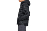 NNEKG Under Armour Mens Armour Down Hooded Jacket (Black Pitch Gray Size M)