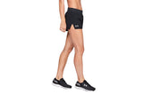 NNEKG Under Armour Womens Launch SW 3 Shorts (Black Black Reflective Size L)