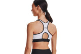 NNEKG Under Armour Womens Armour Mid Keyhole Graphic Bra (White White Black Size S)