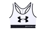 NNEKG Under Armour Womens Armour Mid Keyhole Graphic Bra (White White Black Size S)