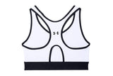 NNEKG Under Armour Womens Armour Mid Keyhole Graphic Bra (White White Black Size XL)